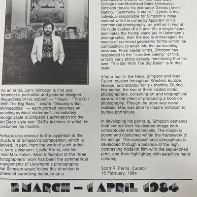 Larry Simpson original photograph framed