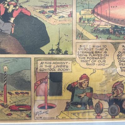 Framed Buck Rogers cartoon