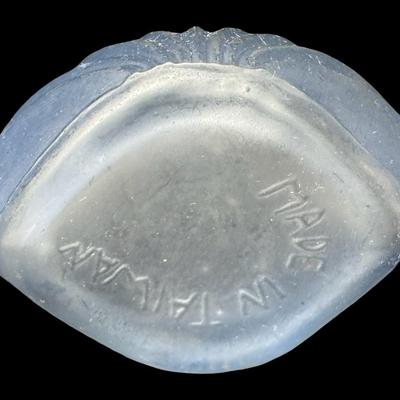 Sale Photo Thumbnail #564: Includes three perfumes, a silver tone trinket box with pink glass insert, and an enamelware Toleware metal trinket box. There is age related wear and minimal paint loss to the Toleware piece. The two pink perfume bottles have damaged stoppers. [BK]