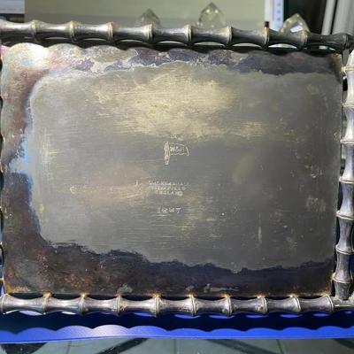 Scarce Victorian Era Dated 1887 Walker & Hall Sheffield England Silver Plated Leaded Glass Cruet Set of 6 w/Carrier.