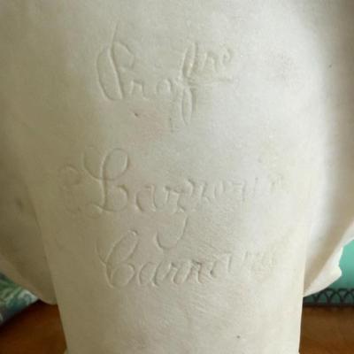 Italian 19th Century White Carrara 2-Piece Marble Statue, Signed Pietro Lazzarini c1800's Approx 25" Tall Preowned from an...