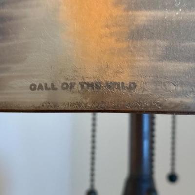 Antique PITTSBURGH Reverse Painted "CALL of the WILD" Table Lamp 22" Tall in VG Preowned Condition.