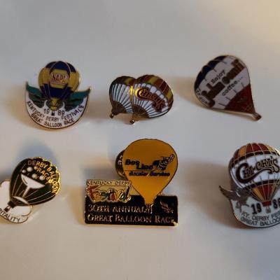 Sale Photo Thumbnail #213: This lot is for a Collection of KY Derby Great Balloon Race Pins.  This collection includes 6 metal pins from various companies involved in this fun part of any KY Derby Festival in Louisville, KY.