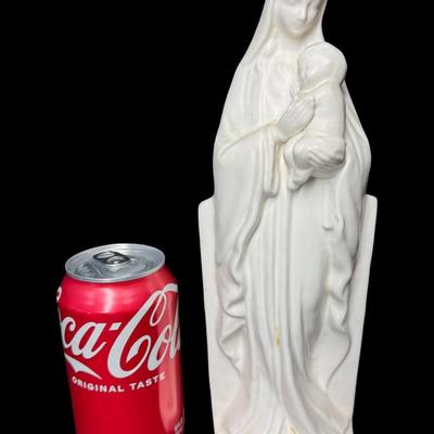 Sale Photo Thumbnail #657: Includes a Virgin Mary bust, a cross, a crucifix, and more. Total of five pieces. Measurement of largest: 10.5”H (crucifix). [BK]