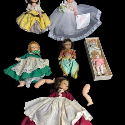 Sale Photo Thumbnail #663: Total of seven dolls. Re-assembly may be required on some. [BK]
