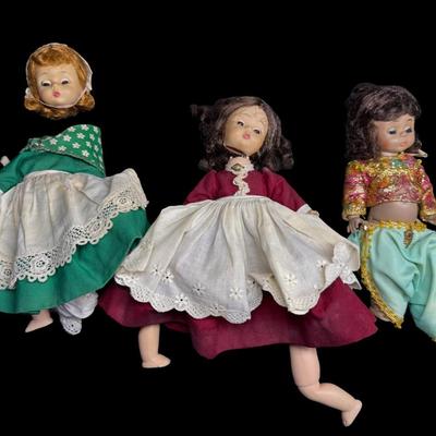 Sale Photo Thumbnail #661: Total of seven dolls. Re-assembly may be required on some. [BK]