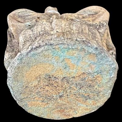 Sale Photo Thumbnail #678: Includes two brass bells, and a Kuan Yin statue. [BK]