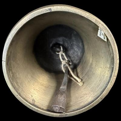 Sale Photo Thumbnail #674: Includes two brass bells, and a Kuan Yin statue. [BK]