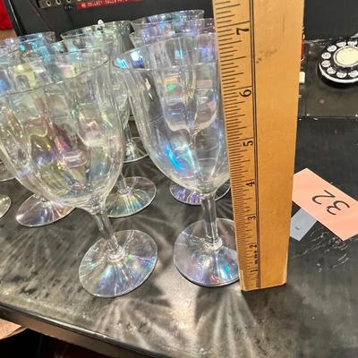 Lot 32 Fostoria Mother of Pearl Wine glasses