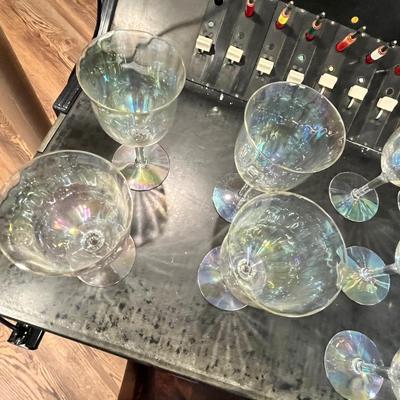 Lot 32 Fostoria Mother of Pearl Wine glasses