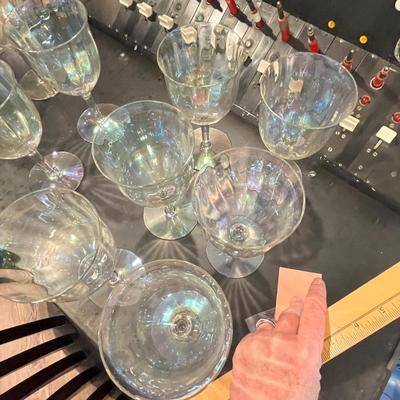 Lot 32 Fostoria Mother of Pearl Wine glasses