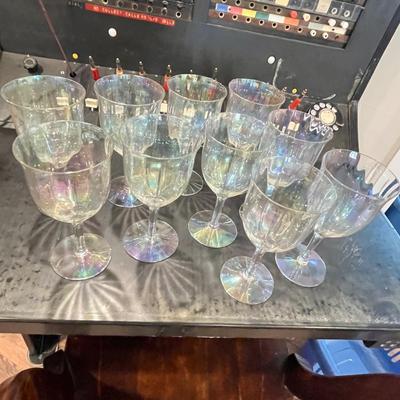 Lot 32 Fostoria Mother of Pearl Wine glasses