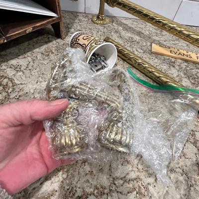 Lot 35 Brass colored towel racks