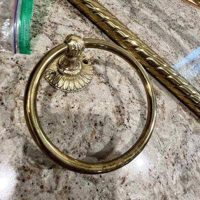 Lot 35 Brass colored towel racks