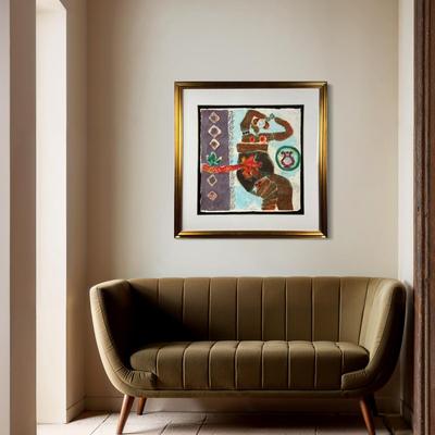 640 Limited Edition Colored Etching By Théo Tobiasse "Femme à La Lyre" #32/75