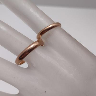 14 Karat Yellow Gold Wedding Band Pair- Sizes 6 and 10 1/4, Approx Total Weight 6.46 Grams (#1)