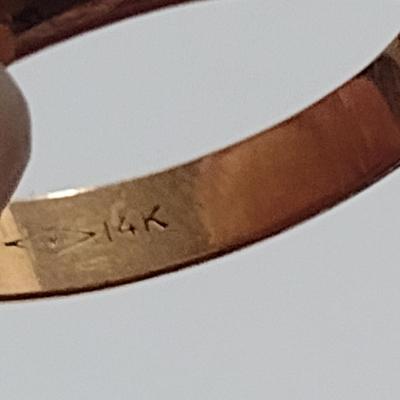 14 Karat Yellow Gold Wedding Band Pair- Sizes 6 and 10 1/4, Approx Total Weight 6.46 Grams (#1)