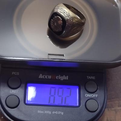 10 Karat Yellow and White Gold with Onyx Men's Ring- Size 8 3/4, Approx Total Weight 8.92 Grams (#2)