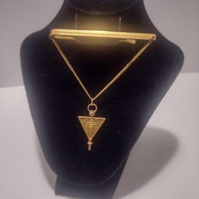 14 Karat Yellow Gold Delta Theta Phi Fraternity Pin Tie Clip- Approx Total Weight 4.94 Grams (#3)