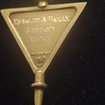 14 Karat Yellow Gold Delta Theta Phi Fraternity Pin Tie Clip- Approx Total Weight 4.94 Grams (#3)