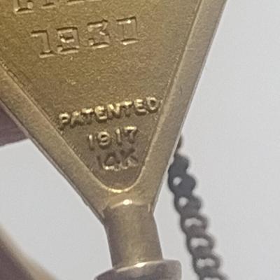 14 Karat Yellow Gold Delta Theta Phi Fraternity Pin Tie Clip- Approx Total Weight 4.94 Grams (#3)