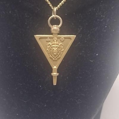 14 Karat Yellow Gold Delta Theta Phi Fraternity Pin Tie Clip- Approx Total Weight 4.94 Grams (#3)