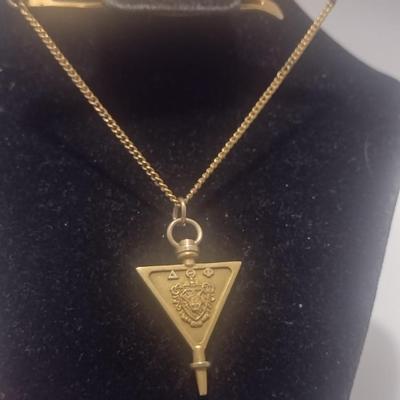 14 Karat Yellow Gold Delta Theta Phi Fraternity Pin Tie Clip- Approx Total Weight 4.94 Grams (#3)