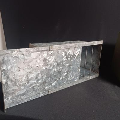 GALVANIZED MILK BOX, STRAINER PADS AND METAL BREAD BOX