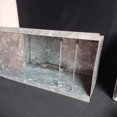 GALVANIZED MILK BOX, STRAINER PADS AND METAL BREAD BOX