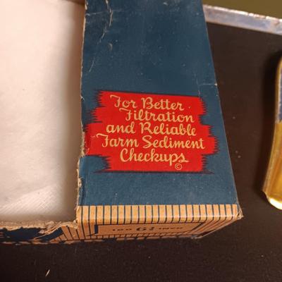 GALVANIZED MILK BOX, STRAINER PADS AND METAL BREAD BOX