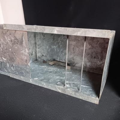 GALVANIZED MILK BOX, STRAINER PADS AND METAL BREAD BOX
