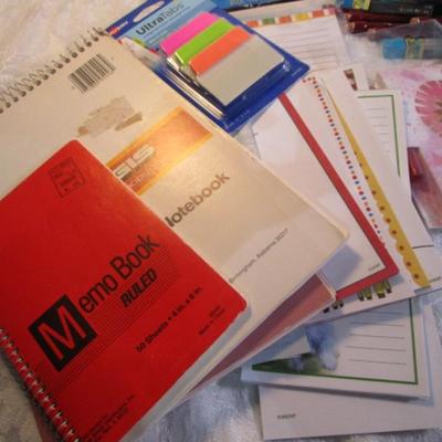 Sale Photo Thumbnail #7: Birthday & other greeting cards, note pads, Calculator, scissors, pencils, mechanical pencils, lead, pedometer, posti-it flags, tape, pens, etc. Pens are tested and they work.