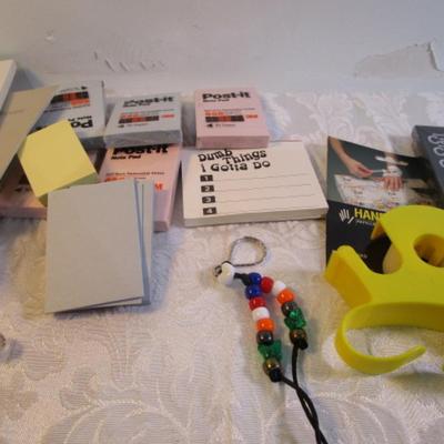 Sale Photo Thumbnail #33: Pencils, pens, tape, post-it notes, new stamp pads, mini calculator, china markers, key chains, note pads. Pens are tested and they work.