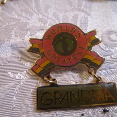 Sale Photo Thumbnail #59: Vintage broaches, pins, necklaces, bracelet, clip earrings. See pictures