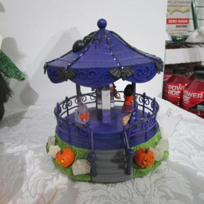 Sale Photo Thumbnail #81: Talking, moving & singing witch takes 3 AA batteries not included; musical, lighted & moving Halloween carousel takes 4 AA batteries not included; metal black cat; Boo-pers makes creepy noise; scarecrow pumpkin