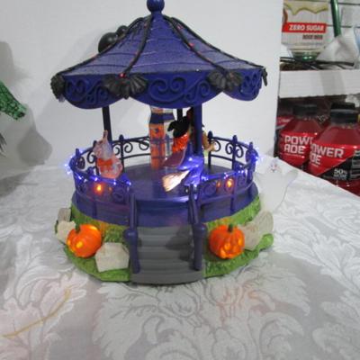 Sale Photo Thumbnail #84: Talking, moving & singing witch takes 3 AA batteries not included; musical, lighted & moving Halloween carousel takes 4 AA batteries not included; metal black cat; Boo-pers makes creepy noise; scarecrow pumpkin