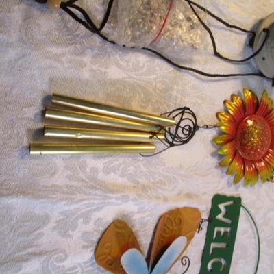 Sale Photo Thumbnail #105: Hummingbird wind chimes are solar lit. See pictures