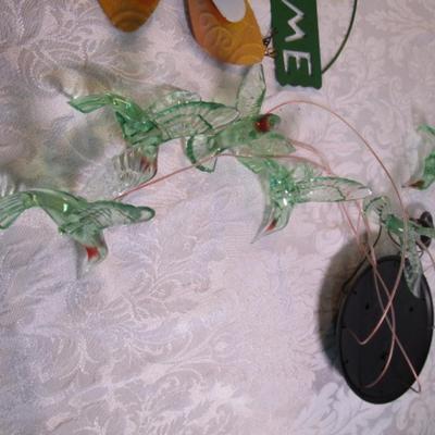 Sale Photo Thumbnail #104: Hummingbird wind chimes are solar lit. See pictures