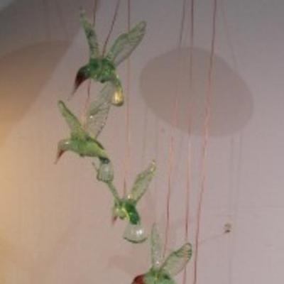 Sale Photo Thumbnail #108: Hummingbird wind chimes are solar lit. See pictures