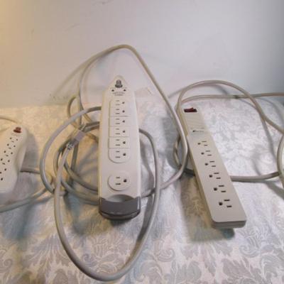 Sale Photo Thumbnail #185: 2 are Belkin, 1 Fellowes; 2 have 6 outlets, 1 has 7 outlets; 1 has a 3' cord, 1 has a 12' cord, 1 has a 6' cord