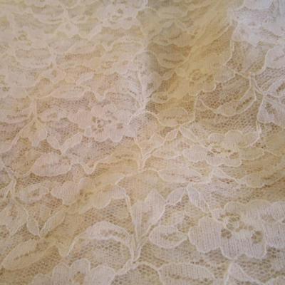 Sale Photo Thumbnail #289: Ecru is 62" x 76", cream is 118" x 64", napkins are 16-1/2" x 16-1/2"