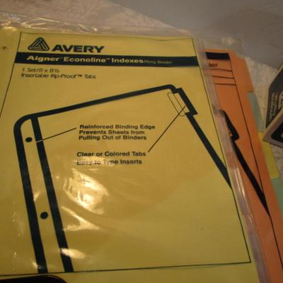 Sale Photo Thumbnail #553: 7 yellow 5" x 7" legal pads 3 Post-it 4" x 6" lined pads, 2 boxes of staples, 1 box 3.62" x 6.5" security envelopes, 2 pkg (100 ea) plus 66 loose 4" x 6"  index  cards, 2 rolls shipping tape, 3 pkg index dividers, ruler, clipboard, wirebound notebook