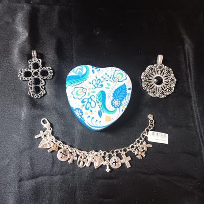 BRIGHTON CHARM BRACELET AND 2 PENDANTS