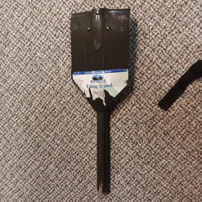 IGLOO COOLER, BACKPACK, POLY ROPE AND FOLDING SHOVEL