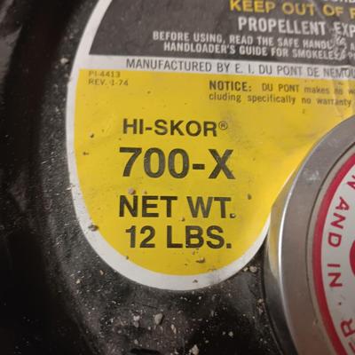 UNOPENED 12 LB DUPONT SMOKELESS POWDER, RELOADING GUIDES AND A SIEVE?