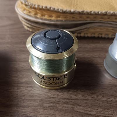 SHORT KUTT POCKET SAW, SPINNING REEL SPOOL, FISHING FLIES BOOK AND MORE