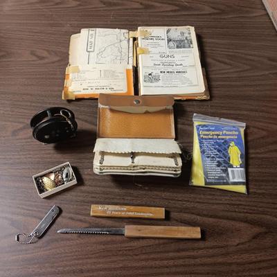 SPORT KING MODEL 150 FLY REEL, FISHING FLIES IN A BOOK, CO SPORTSMAN DETAILED MAPS AND MORE