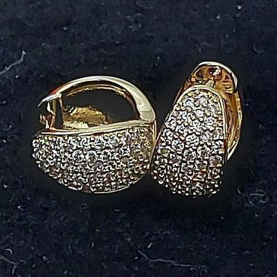 Sparkling Cubic Zirconia Hoop Earrings for Women Luxury Trendy Jewelry