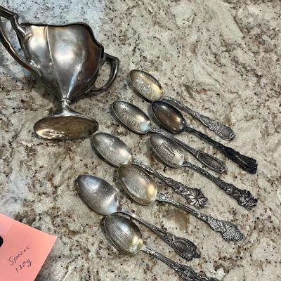 Lot 42 Eaton Colorado Spoons Sterling & Sterling Sugar