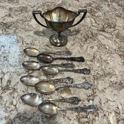 Lot 42 Eaton Colorado Spoons Sterling & Sterling Sugar